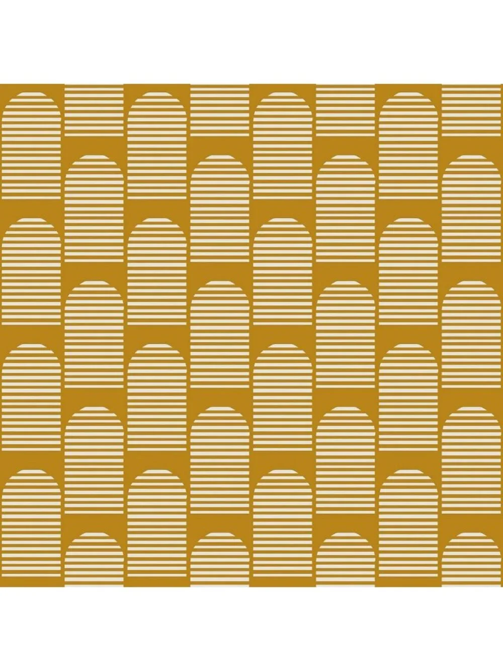 Vintage Dark Yellow Geometric Peel and Stick Wallpaper - Boho Mid Century Modern